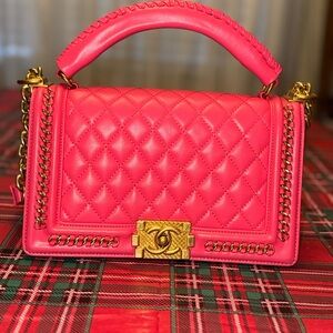 Chanel Vibrant Pink Quilted Shoulder Bag
